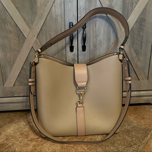 Topshop Double Strap Shoulder Beige Bag - Picture 3 of 11